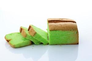 bolu Pandan pangang oder Pandan Schwamm Kuchen oder Grün Chiffon Kuchen foto