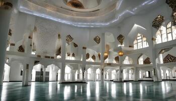 ai generiert das Innere von das Scheich zayed großartig Moschee im abu Dhabi foto