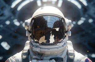 ai generiert Astronauten brauchen ein Neu Kosmonaut Kostüm foto