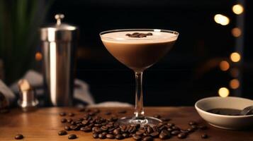 ai generiert elegant Kaffee Cocktail mit cremig geschichtet Textur foto