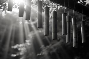 ai generiert Wind Glockenspiel im Sanft Brise foto