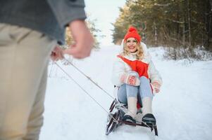 Winter Schnee Paar Liebe Geschichte foto