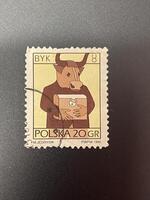 erkunden Tierkreis Symbole auf Briefmarken ein philatelistisch Reise foto