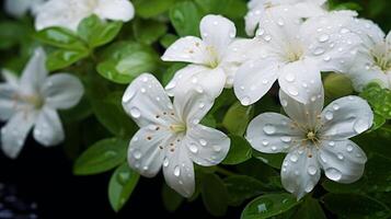 ai generiert frisch Frühling Blüten mit Regentropfen foto