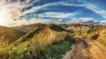 ai generiert szenisch Aussicht Spanisch Landschaft Hügel foto