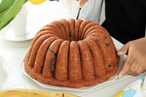 Schnitt Banane Bundt Kuchen foto