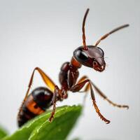 Ameise mit Grün Blatt foto