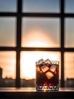 ai generiert Cocktail Wodka mit Kaffee Likör auf sonnig Hintergrund foto