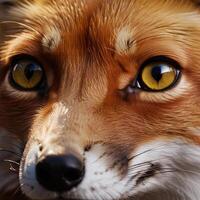 ai generiert Nahansicht Augen von das rot Fuchs foto