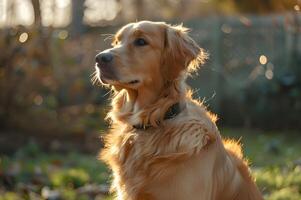 ai generiert golden Anmut majestätisch golden Retriever Porträt foto