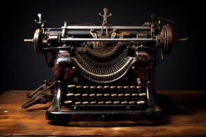 ai generiert Jahrgang alt Schreibmaschine. generieren ai foto