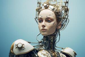 ai generiert intelligent Königin Mädchen Roboter. generieren ai foto