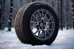 ai generiert zuverlässig Neu Auto Winter Reifen. generieren ai foto