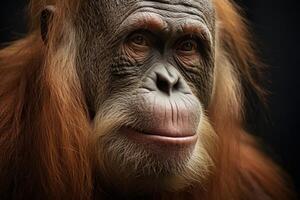 ai generiert intelligent Orang-Utans Tiere. generieren ai foto