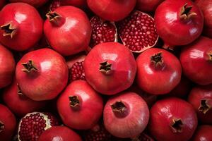 ai generiert beschwingt Granatapfel rot frisch Hintergrund. generieren ai foto