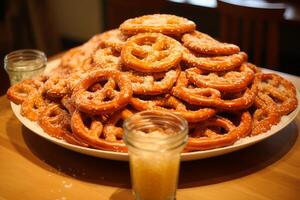 ai generiert Fingerlecken Sanft gebacken Brezel mit Salz. generieren ai foto