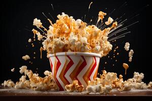 ai generiert Einweg Popcorn Eimer. generieren ai foto