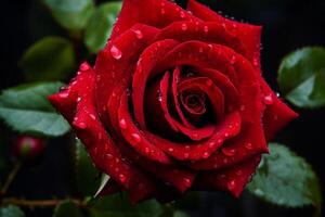 ai generiert schön rot Rose Blume Pflanze Sommer. generieren ai foto