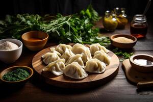 ai generiert ungekocht roh Knödel. generieren ai foto