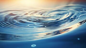ai generiert Hintergrund von Wasser mit Wellen und Licht reflektiert im es foto