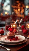ai generiert Erfassen froh Dessert Momente auf Valentinstag Tag foto