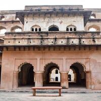 schön Aussicht von orchha Palast Fort, Raja Mahal und chaturbhuj Tempel von jahangir Mahal, orchha, madhya Pradesch, jahangir Mahal - - orchha Fort im orchha, madhya Pradesch, indisch archäologisch Websites foto