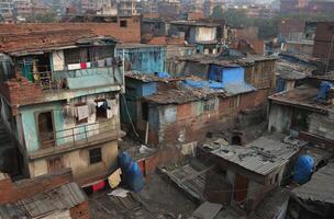 ai generiert Slum Siedlung im Indien foto