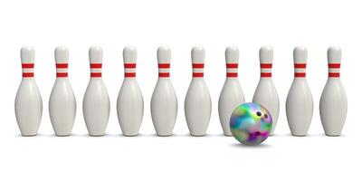 Bowling-Pin und Ball foto