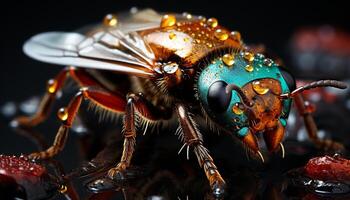 ai generiert klein Insekt Sammlung Makro Natur, Fliege, Biene, Tier Antenne, Gliederfüßer generiert durch ai foto
