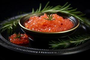 ai generiert exquisit rot Kaviar. generieren ai foto