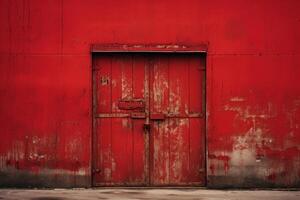 ai generiert glänzend rot Metall Türen. generieren ai foto