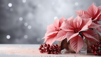 ai generiert frisch Blume Strauß bringt Natur Schönheit zu das Winter Feier generiert durch ai foto