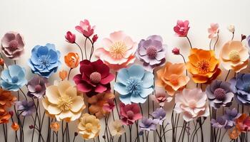 ai generiert Natur Schönheit im ein Strauß von bunt Blumen generiert durch ai foto