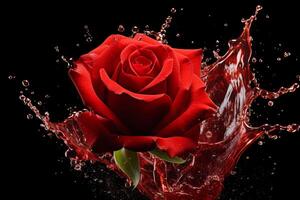 ai generiert zart rot Rose Blume Pflanze Sommer. generieren ai foto
