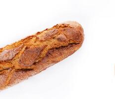 Französisch Stangenbrot Brot schließen oben isoliert foto