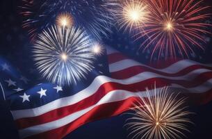 ai generiert 4 .. von Juli amerikanisch Unabhängigkeit Tag. glücklich Unabhängigkeit Tag. Hintergrund foto