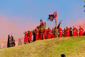 cusco, Peru, 2015 - - inti Raymi Festival Süd Amerika König Prozession foto