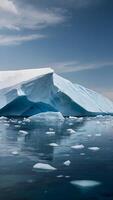 ai generiert gefroren Wunder Gletscher Eisberge schwebend im Arktis Wasser foto
