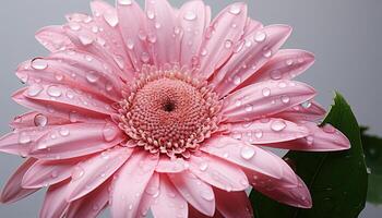 ai generiert beschwingt Rosa Gerbera Gänseblümchen Blüten im nass Frühling Natur generiert durch ai foto