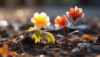 ai generiert das beschwingt Herbst Wiese Vitrinen Natur organisch Schönheit und Wachstum generiert durch ai foto