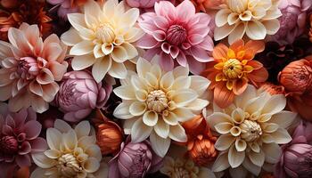 ai generiert ein beschwingt Strauß von multi farbig Blumen bringt Liebe und Schönheit generiert durch ai foto