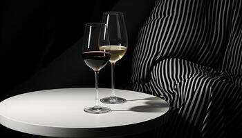 ai generiert Luxus Weinglas spiegelt Eleganz, Feier, und modern Entspannung drinnen generiert durch ai foto