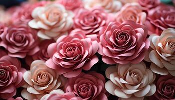 ai generiert ein schön Strauß von frisch, Rosa Blumen bringt Romantik generiert durch ai foto