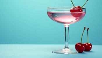ai generiert erfrischend Sommer- Cocktail mit frisch Obst und ein berühren von Romantik generiert durch ai foto