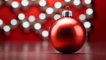 ai generiert hell Weihnachten Beleuchtung erleuchten das aufwendig, glühend Ornament im Feier generiert durch ai foto