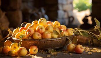 ai generiert Frische von Natur im ein Korb von reif Obst generiert durch ai foto