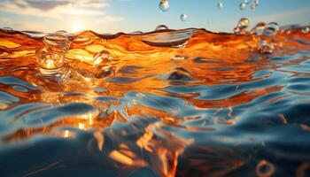 ai generiert Natur Welle spiegelt das Schönheit von Wasser Flüssigkeit abstrakt generiert durch ai foto