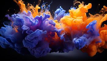 ai generiert abstrakt Bewegung Farben Farben im Tinte, multi farbig Hintergründe glatt Wasser Design generiert durch ai foto