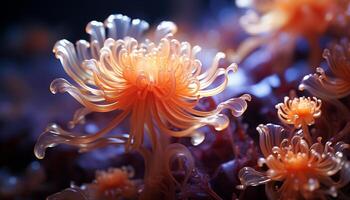 ai generiert das beschwingt unter Wasser Riff Vitrinen das Schönheit von Meer Leben generiert durch ai foto