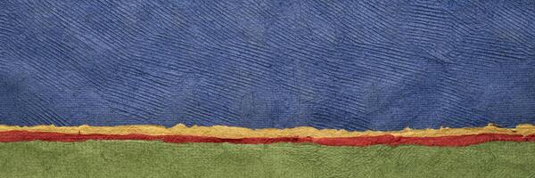 abstrakt Landschaft im Grün und Blau - - ein Sammlung von huun Papiere handgemacht im Mexiko, Panorama Banner foto